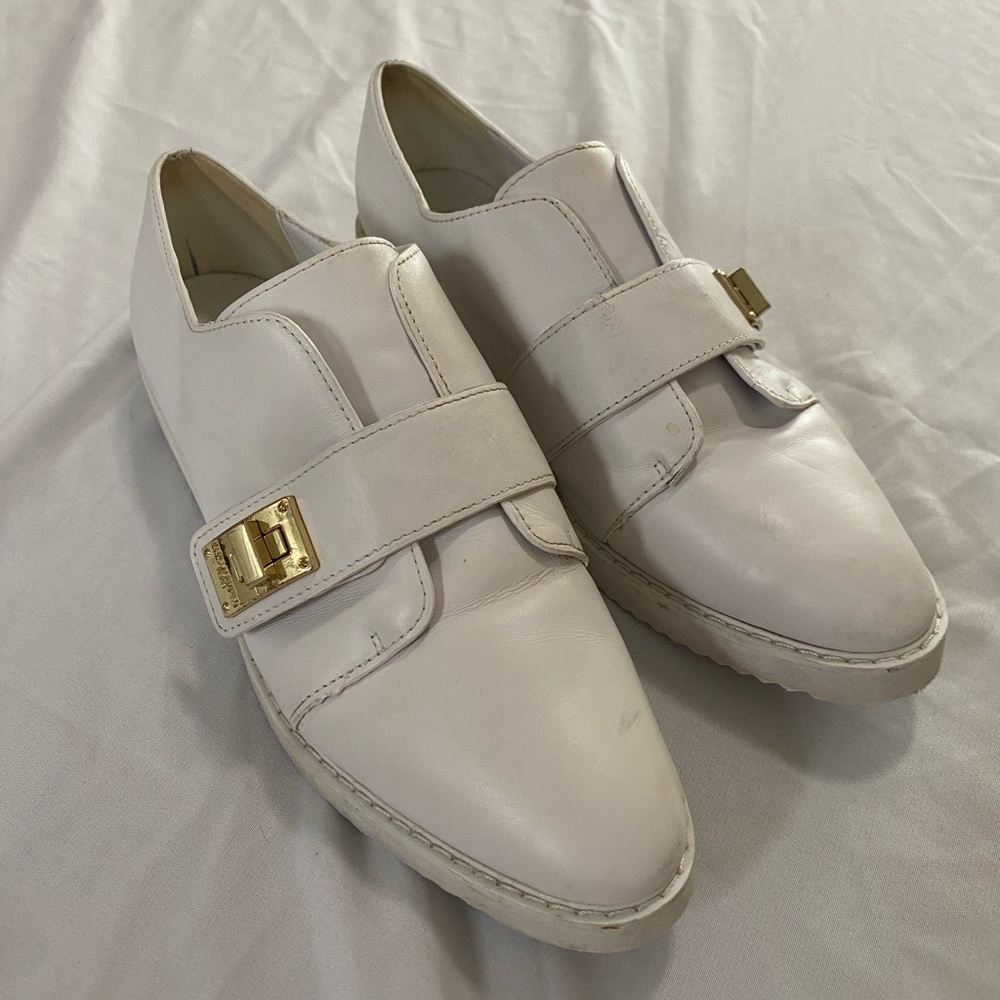 Elegant White Leather Karl Lagerfeld Shoes